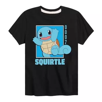 Футболка с рисунком Pokemon Squirtle для мальчиков 8–20 лет, черный