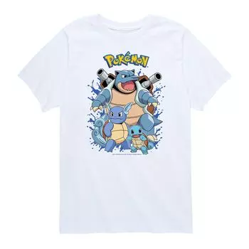 Футболка с рисунком Pokemon Squirtle Evolution для мальчиков 8–20 лет Licensed Character