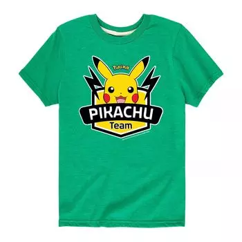 Футболка с рисунком Pokemon Team Pikachu для мальчиков 8–20 лет Licensed Character