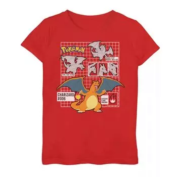 Футболка с рисунком Pokmon Charizard Faces для девочек 7–16 лет Licensed Character
