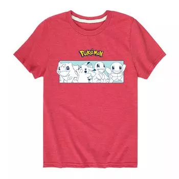 Футболка с рисунком Pokmon для мальчиков 8–20 лет для начинающих Licensed Character, красный