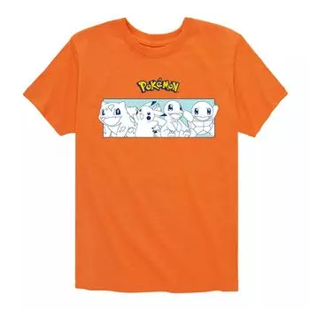 Футболка с рисунком Pokmon для мальчиков 8–20 лет для начинающих Licensed Character, оранжевый