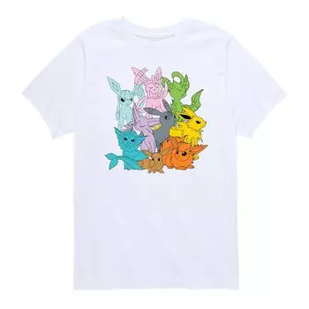 Футболка с рисунком Pokmon Eevolutions для мальчиков 8–20 лет Licensed Character, белый