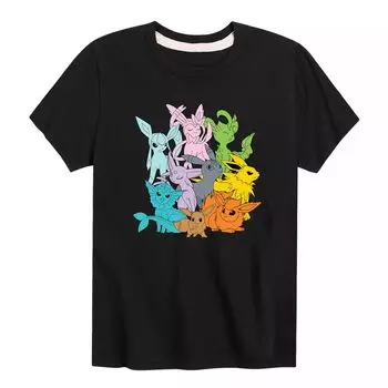Футболка с рисунком Pokmon Eevolutions для мальчиков 8–20 лет Licensed Character, черный