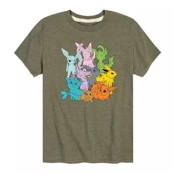 Футболка с рисунком Pokmon Eevolutions для мальчиков 8–20 лет Licensed Character, зеленый