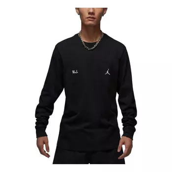 Футболка с рисунком полета футболка с длинным рукавом азиатские размеры Air Jordan, черный