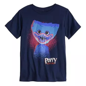 Футболка с рисунком Poppy Playtime для мальчиков 8–20 лет Licensed Character, цвет Charcoal Heather