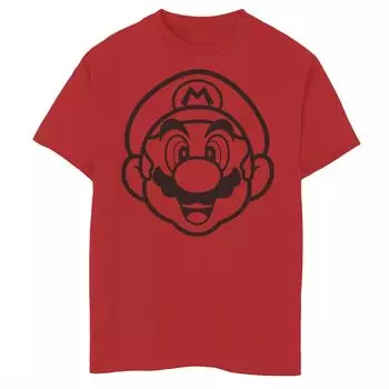 Футболка с рисунком «Портрет Марио» для мальчиков 8–20 лет Super Mario Line Art Licensed Character