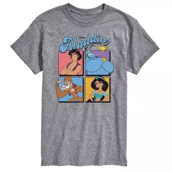 Футболка с рисунком Princess Big & Tall Aladdin Group Disney, серый