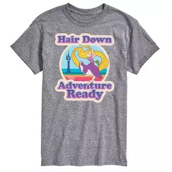 Футболка с рисунком «Принцесса Диснея» с видом и внешними волосами на пуху Disney, серый