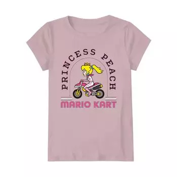 Футболка с рисунком «Принцесса персик» для девочек 7–16 лет Nintendo Mario Kart Licensed Character