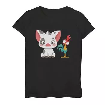 Футболка с рисунком Pua and Hei Hei для девочек 7–16 лет Disney's Moana Girls Licensed Character