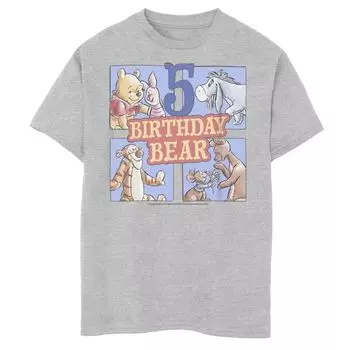 Футболка с рисунком «Пух, Медведь и его друзья» для мальчиков 8–20 лет «Пятый день рождения Винни-Пуха» Disney