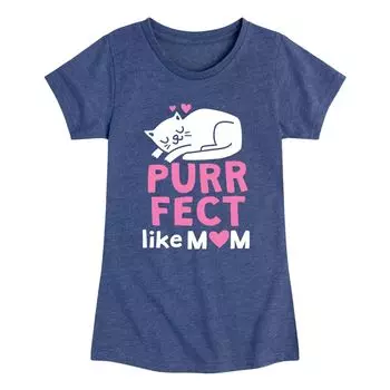 Футболка с рисунком «Purrfect Like Mom Cat» для девочек 7–16 лет Licensed Character