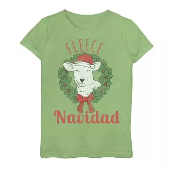 Футболка с рисунком ягненка "Fleece Navidad" для девочек 7–16 лет Unbranded