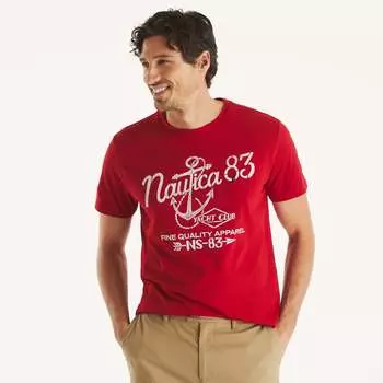 Футболка с рисунком яхт-клуба Nautica Mens, цвет nautica red