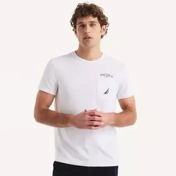 Футболка с рисунком яхт-клуба Nautica Mens, цвет bright white