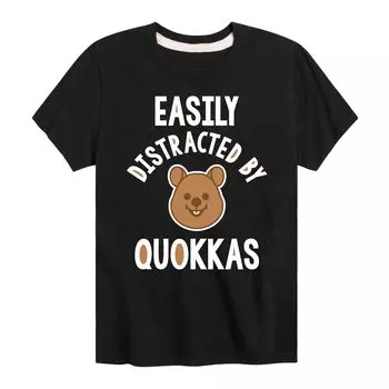 Футболка с рисунком Quokkas для мальчиков 8–20 лет легко отвлекает Licensed Character, черный