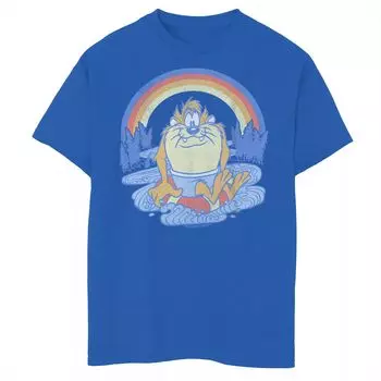 Футболка с рисунком радуги и леса Looney Tunes для мальчиков 8–20 лет Tasmanian Devil Licensed Character