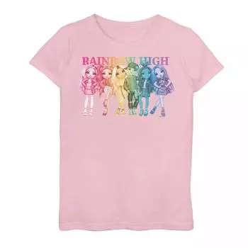 Футболка с рисунком Rainbow для девочек 7–16 лет, весенняя группа, рисунок радуги Licensed Character