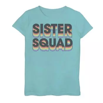 Футболка с рисунком Rainbow Dropshadow для девочек 7–16 лет Sister Squad Licensed Character