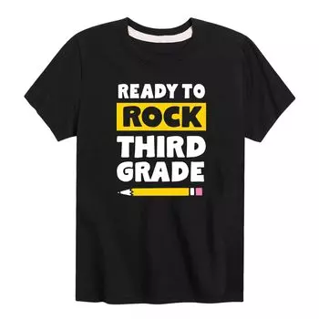 Футболка с рисунком Reading To Rock для мальчиков 8–20 лет, третий класс Licensed Character, черный