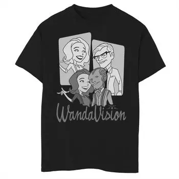 Футболка с рисунком ретро-логотипа Marvel WandaVision для мальчиков 8–20 лет Marvel