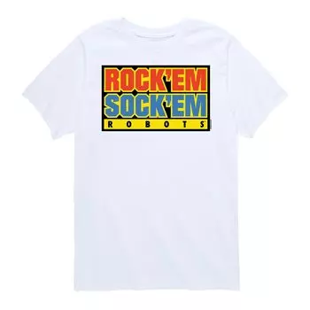 Футболка с рисунком Rock Em Sock Em Robots для мальчиков 8–20 лет Licensed Character, белый