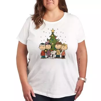 Футболка с рисунком «Рождественская группа» Plus Peanuts Licensed Character, белый