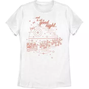 Футболка с рисунком «Рождественская звезда смерти и всем спокойной ночи», посвященная «Звёздным войнам» для юниоров Star Wars