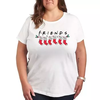 Футболка с рисунком «Рождественские чулки Plus Friends» Licensed Character, белый
