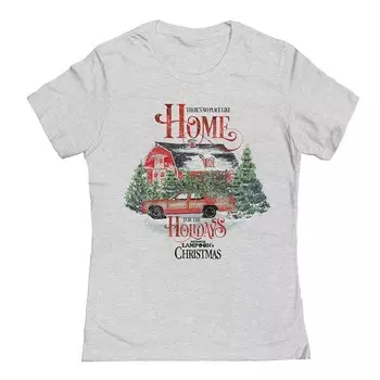 Футболка с рисунком «Рождественские каникулы для Джуниора» National Lampoon's No Place Best Home Licensed Character, цвет Heather Gray
