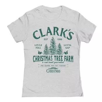 Футболка с рисунком «Рождественские каникулы» Junior's Clarks Christmas Tree National Lampoon's Licensed Character, цвет Heather Gray
