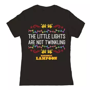 Футболка с рисунком «Рождественские каникулы» Junior's Little Lights National Lampoon's Licensed Character, черный