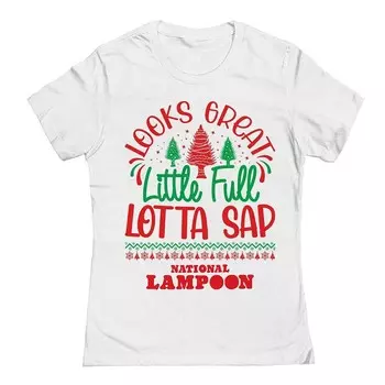 Футболка с рисунком «Рождественские каникулы» Junior's Lotta Sap National Lampoon's Licensed Character, белый
