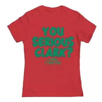 Футболка с рисунком «Рождественские каникулы» Junior's You Serious Clark Green National Lampoon's Licensed Character, красный