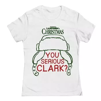 Футболка с рисунком «Рождественские каникулы» Junior's You Serious Clark National Lampoon's Licensed Character, белый