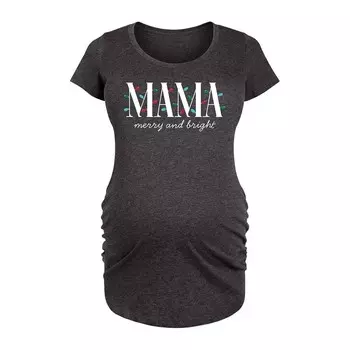 Футболка с рисунком «Рождественские огни Maternity Mama» Licensed Character, цвет Heather Charcoal