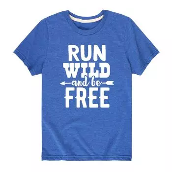 Футболка с рисунком «Run Wild And Be Free» для мальчиков 8–20 лет Licensed Character, синий