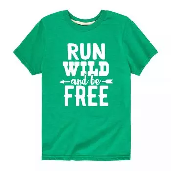 Футболка с рисунком «Run Wild And Be Free» для мальчиков 8–20 лет Licensed Character, зеленый