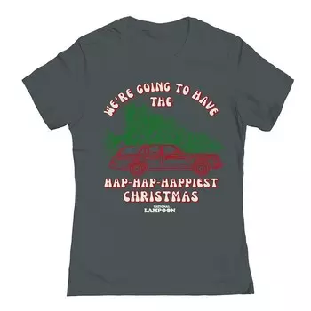 Футболка с рисунком «Самое счастливое Рождество младшего» от National Lampoon's Christmas Vacation Licensed Character, цвет Heavy Metal