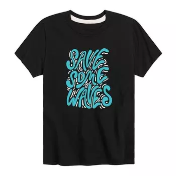 Футболка с рисунком Save Some Waves Vacation для мальчиков 8–20 лет Licensed Character, черный