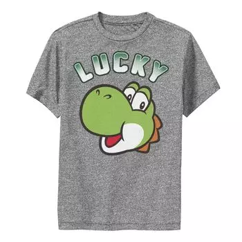 Футболка с рисунком «Счастливый Йоши» Nintendo Super Mario St. Patty's для мальчиков 8–20 лет Licensed Character