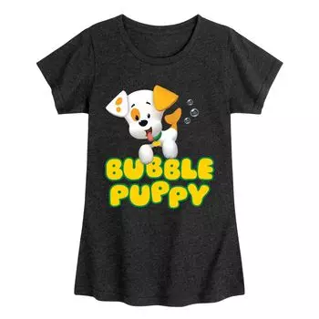 Футболка с рисунком щенка Bubble Guppies для девочек 7–16 лет Licensed Character, черный