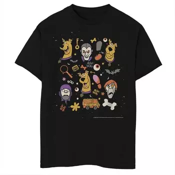 Футболка с рисунком Scooby-Doo Spooky Elements для мальчиков Licensed Character, черный