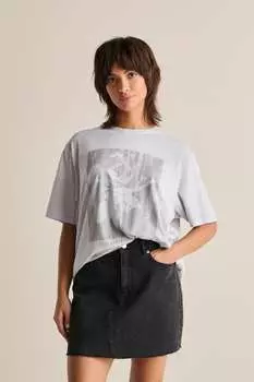 Футболка с рисунком шероховатой розы Next, серый