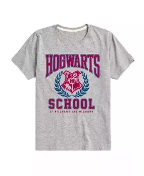 Футболка с рисунком школы Хогвартса от Big Boys Harry Potter Hybrid, серый