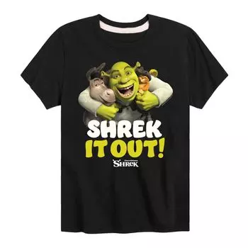 Футболка с рисунком Shrek It Out Trio для мальчиков 8–20 лет Licensed Character, черный
