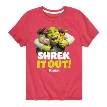 Футболка с рисунком Shrek It Out Trio для мальчиков 8–20 лет Licensed Character, красный
