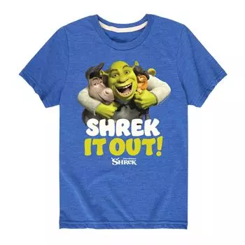 Футболка с рисунком Shrek It Out Trio для мальчиков 8–20 лет Licensed Character, синий